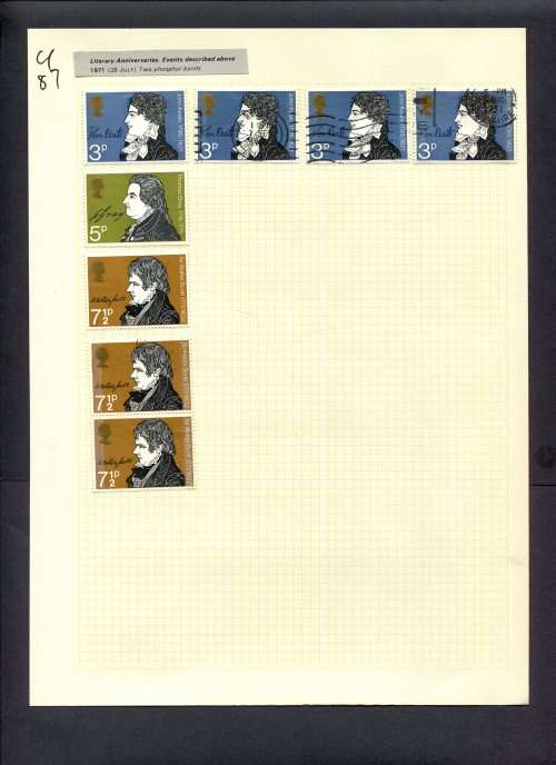 Great Britain - 8 Stamps Mounted (Hinged) On Album Page