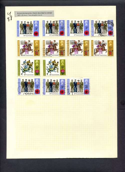 Great Britain - 13 Stamps Mounted (Hinged) On Album Page