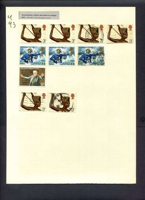 Great Britain - 10 Stamps Mounted (Hinged) On Album Page
