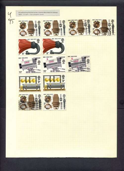 Great Britain - 13 Stamps Mounted (Hinged) On Album Page
