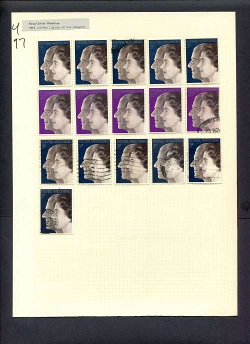 Great Britain - 16 Stamps Mounted (Hinged) On Album Page