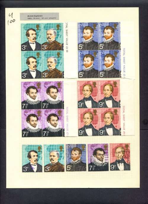 Great Britain - 21 Stamps Mounted (Hinged) On Album Page