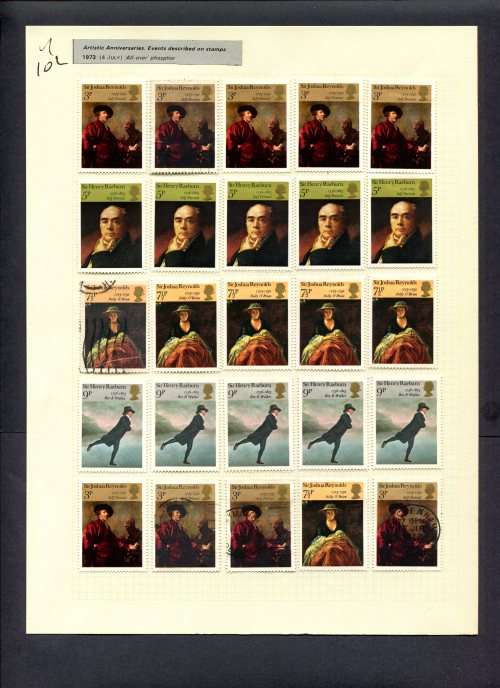 Great Britain - 25 Stamps Mounted (Hinged) On Album Page