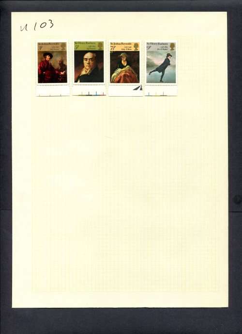 Great Britain - 4 Stamps Mounted (Hinged) On Album Page