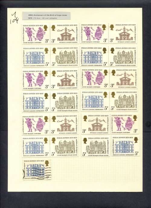 Great Britain - 25 Stamps Mounted (Hinged) On Album Page