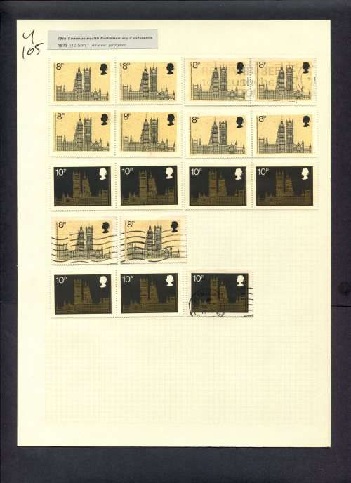 Great Britain - 17 Stamps Mounted (Hinged) On Album Page