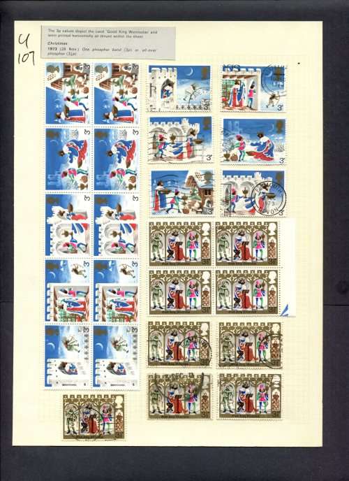 Great Britain - 25 Stamps Mounted (Hinged) On Album Page