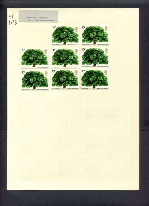 Great Britain - 8 Stamps Mounted (Hinged) On Album Page