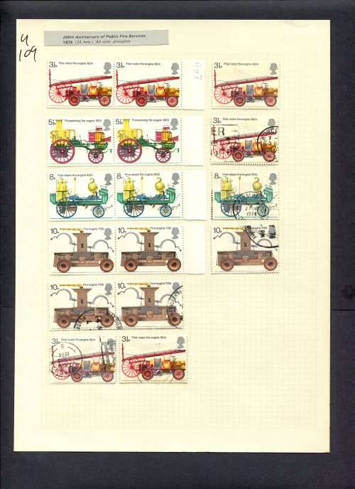 Great Britain - 16 Stamps Mounted (Hinged) On Album Page