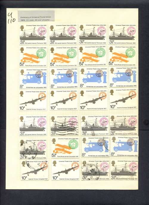 Great Britain - 28 Stamps Mounted (Hinged) On Album Page