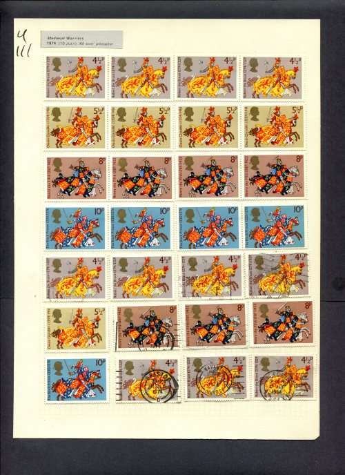 Great Britain - 28 Stamps Mounted (Hinged) On Album Page