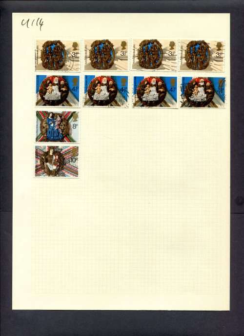 Great Britain - 10 Stamps Mounted (Hinged) On Album Page