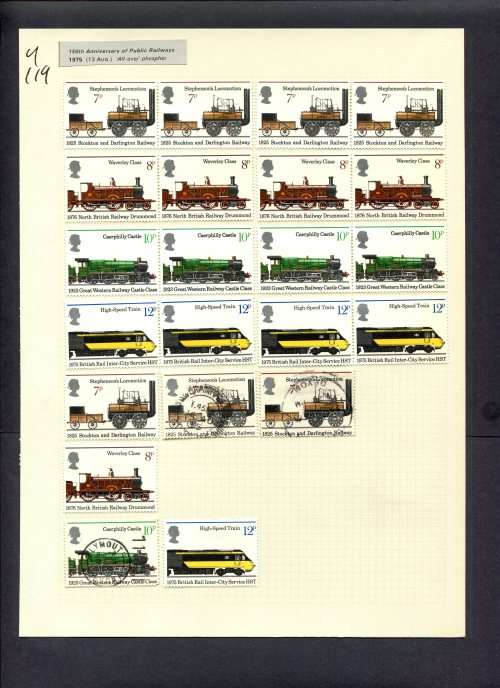 Great Britain - 22 Stamps Mounted (Hinged) On Album Page