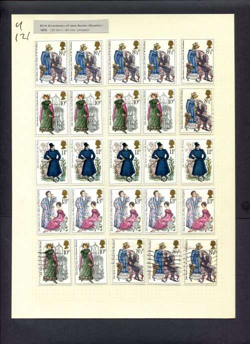 Great Britain - 25 Stamps Mounted (Hinged) On Album Page