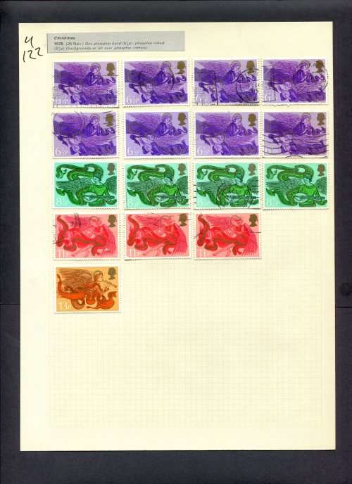Great Britain - 16 Stamps Mounted (Hinged) On Album Page