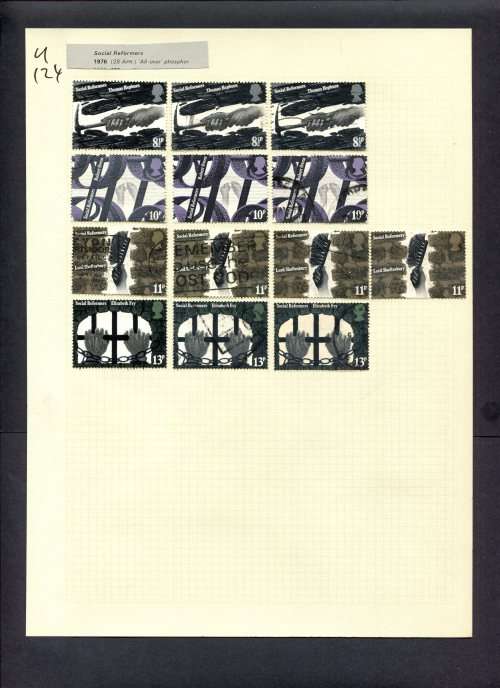Great Britain - 13 Stamps Mounted (Hinged) On Album Page