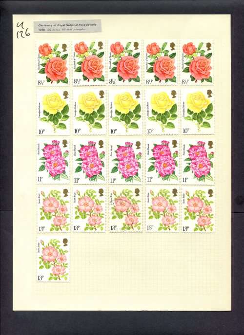 Great Britain - 21 Stamps Mounted (Hinged) On Album Page