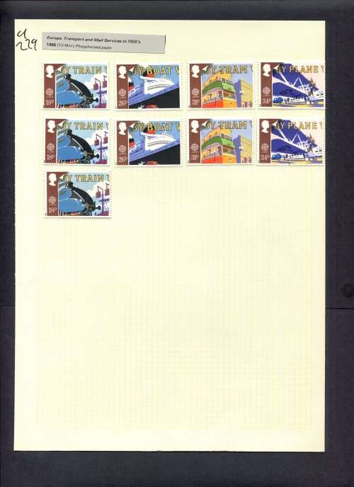 Great Britain - 9 Stamps Mounted (Hinged) On Album Page