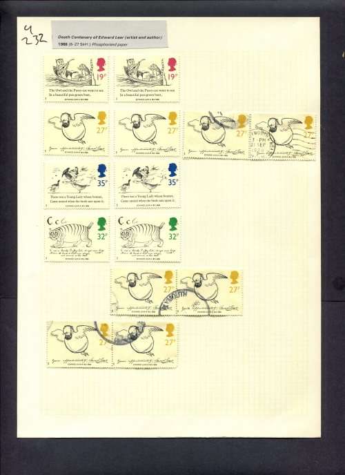 Great Britain - 14 Stamps Mounted (Hinged) On Album Page