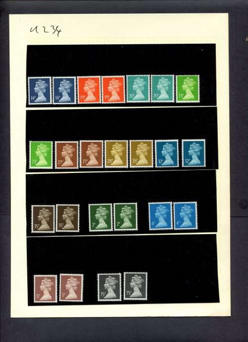 Great Britain - 24 Stamps Mounted (Hinged) On Album Page