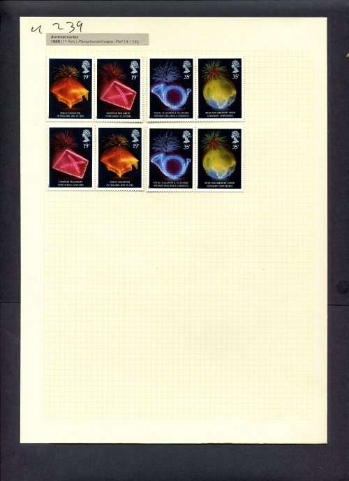 Great Britain - 8 Stamps Mounted (Hinged) On Album Page
