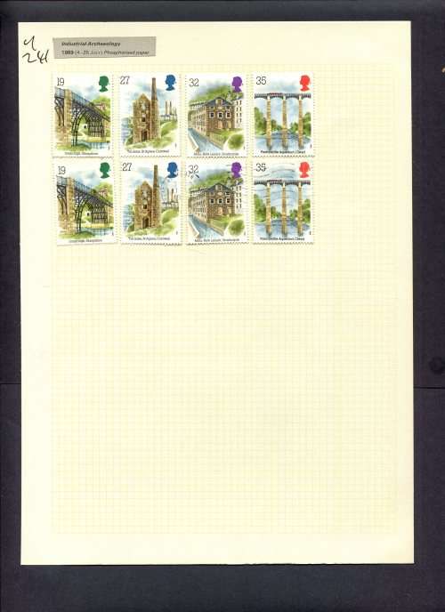 Great Britain - 8 Stamps Mounted (Hinged) On Album Page
