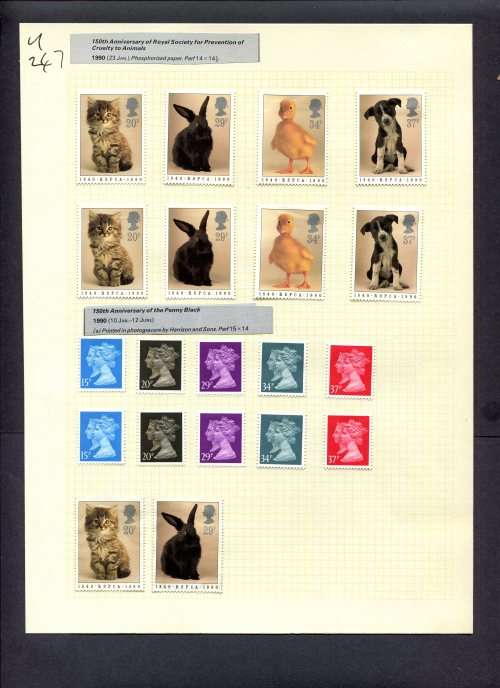 Great Britain - 20 Stamps Mounted (Hinged) On Album Page