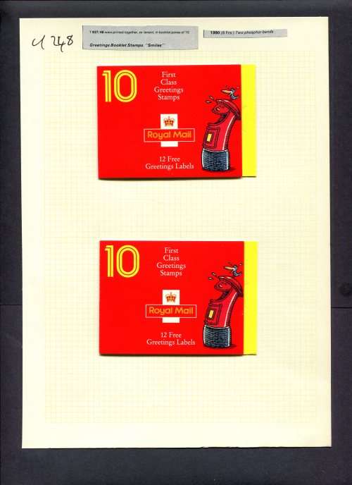Great Britain - 2 Booklets (1991 1st) Mounted (Hinged) On Album Page