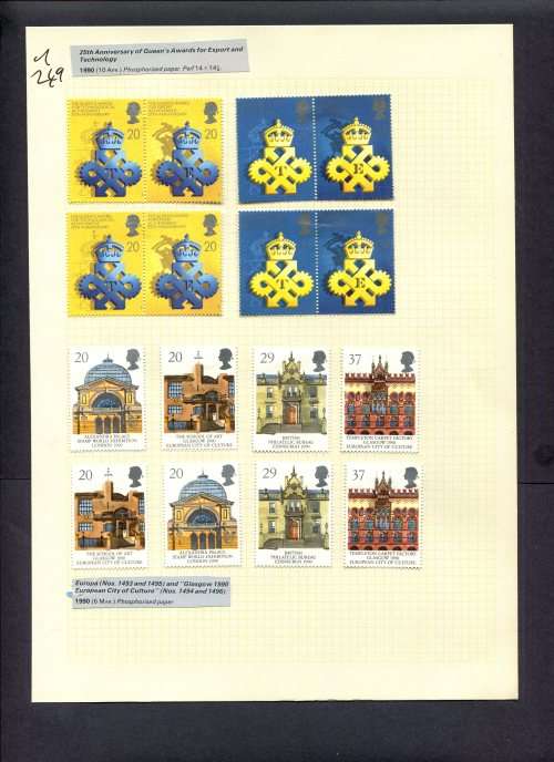Great Britain - 16 Stamps Mounted (Hinged) On Album Page