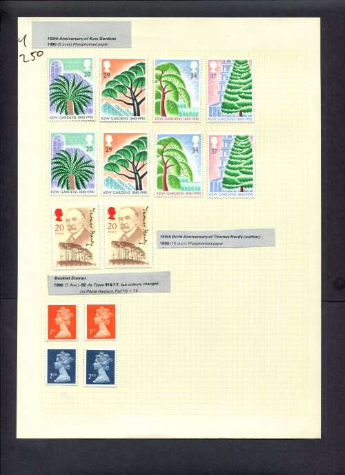 Great Britain - 14 Stamps Mounted (Hinged) On Album Page