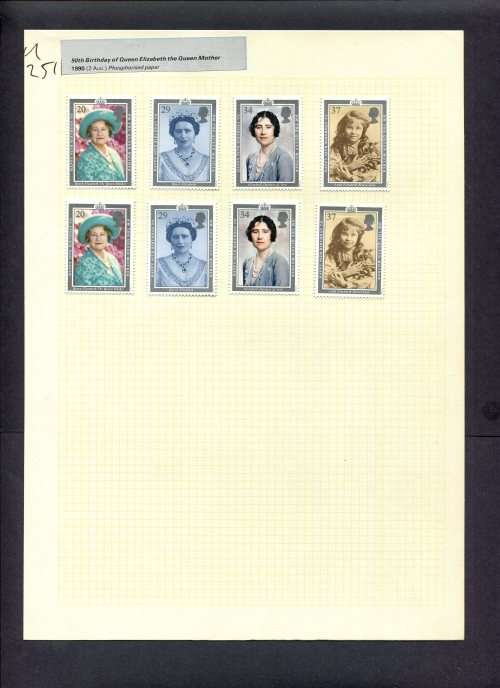 Great Britain - 8 Stamps Mounted (Hinged) On Album Page