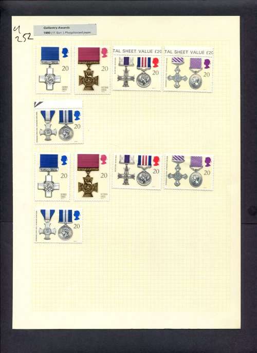 Great Britain - 10 Stamps Mounted (Hinged) On Album Page