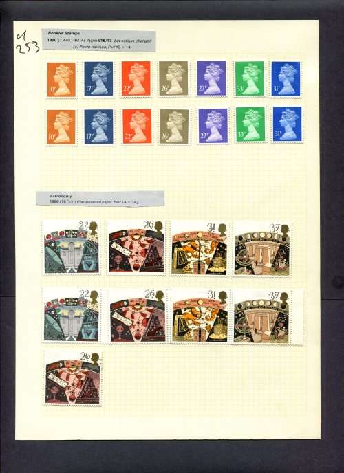 Great Britain - 23 Stamps Mounted (Hinged) On Album Page