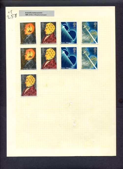 Great Britain - 9 Stamps (Hinged) On Album Page