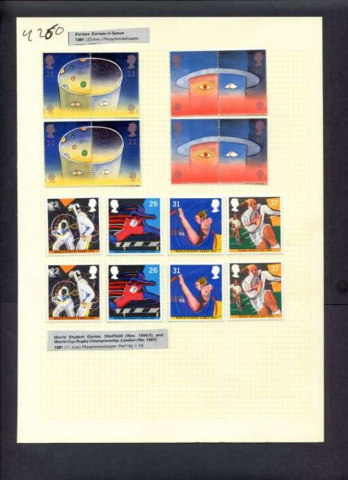 Great Britain - 16 Stamps (Hinged) On Album Page