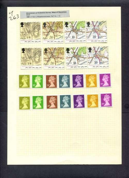 Great Britain - 22 Stamps (Hinged) On Album Page