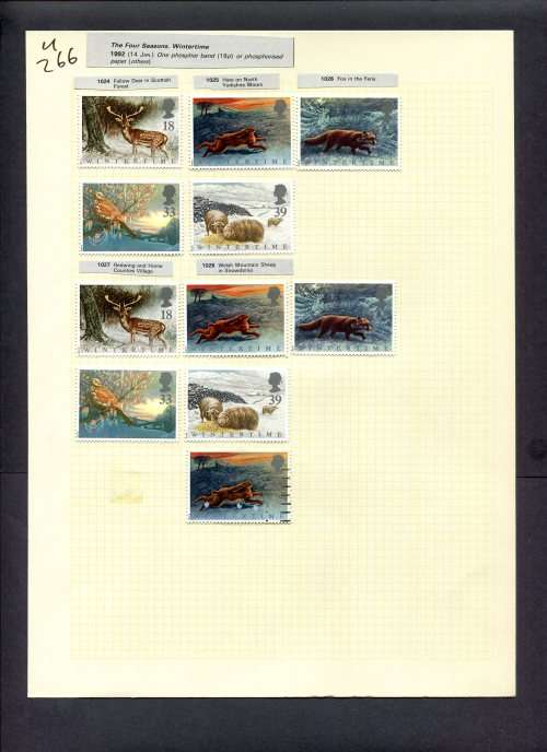 Great Britain - 11 Stamps (Hinged) On Album Page