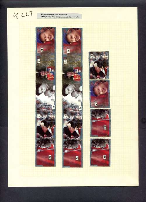 Great Britain - 14 Stamps (Hinged) On Album Page