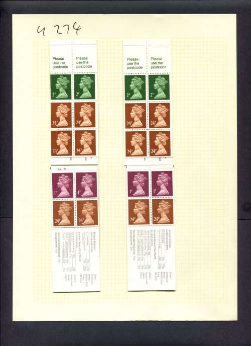 Great Britain - 4 Booklets (Hinged) On Album Page