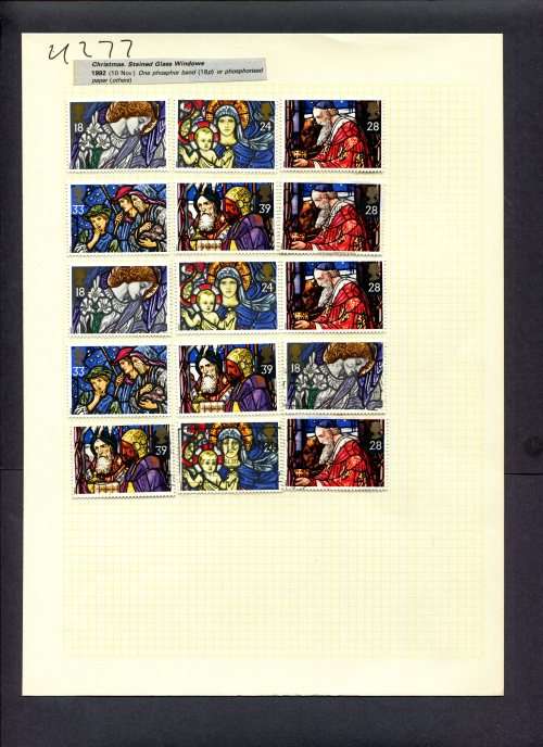 Great Britain - 15 Stamps (Hinged) On Album Page