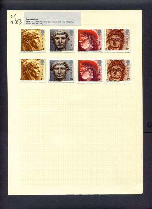 Great Britain - 8 Stamps (Hinged) On Album Page