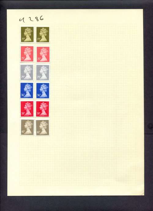 Great Britain - 12 Stamps (Hinged) On Album Page