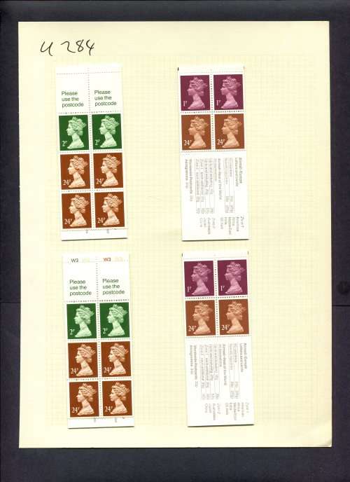 Great Britain - 4 Booklets (Hinged) On Album Page