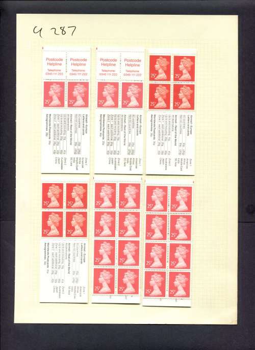 Great Britain - 6 Booklets (Hinged) On Album Page