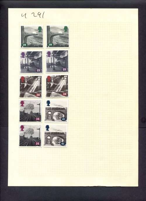 Great Britain - 10 Stamps (Hinged) On Album Page
