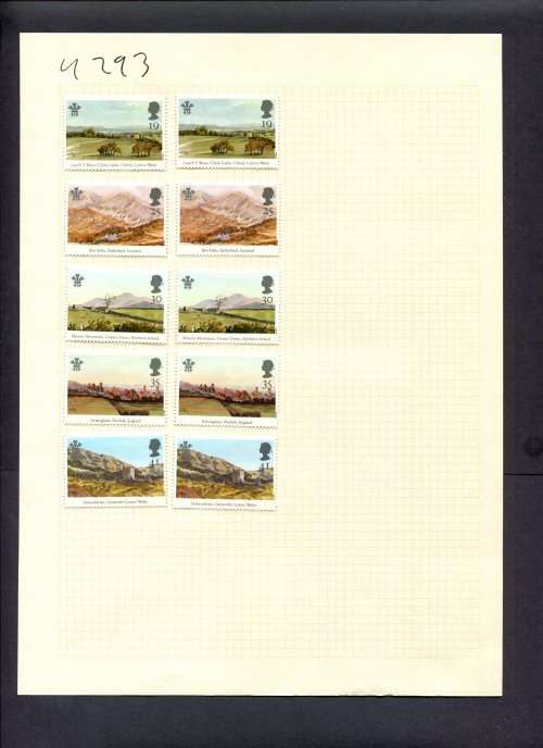 Great Britain - 10 Stamps (Hinged) On Album Page