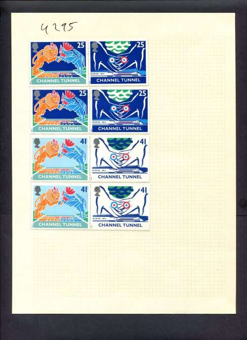 Great Britain - 8 Stamps (Hinged) On Album Page