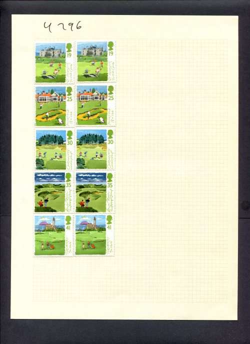 Great Britain - 10 Stamps (Hinged) On Album Page