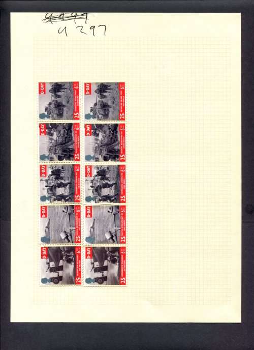 Great Britain - 10 Stamps (Hinged) On Album Page
