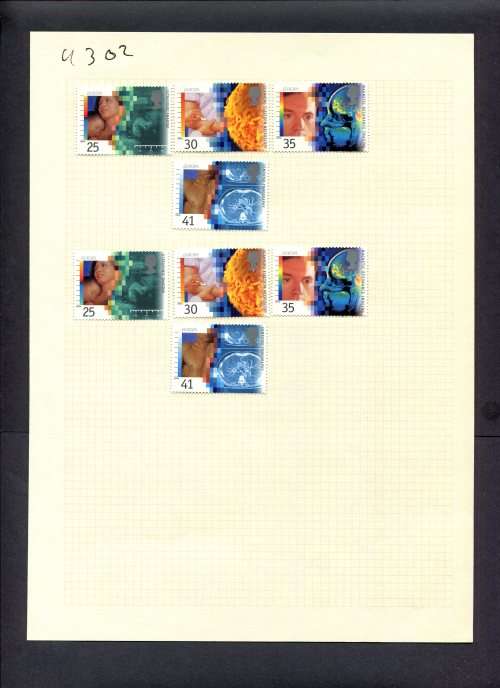 Great Britain - 8 Stamps (Hinged) On Album Page